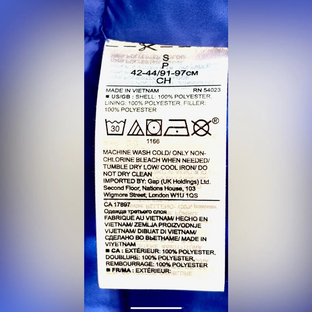 Banana Republic Lightweight Puffer Vest in Volt Blue Men’s Size Small - Picture 8 of 9